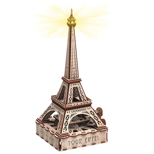Mr. Playwood Eiffel Tower Eco-Light 3D Wooden STEM Model